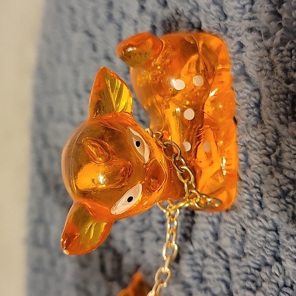 Vintage 3 Bambi Acrylic Figurines  Orange Artoff 60 or 70s Retro Mid Century - Picture 5 of 12